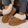 Fashion Casual Suede Snow Boots Women 2025 Winter Comfort Round Toe Thick Bottom Furry Boots Fashion Faux Fur Decoration Plush Booties