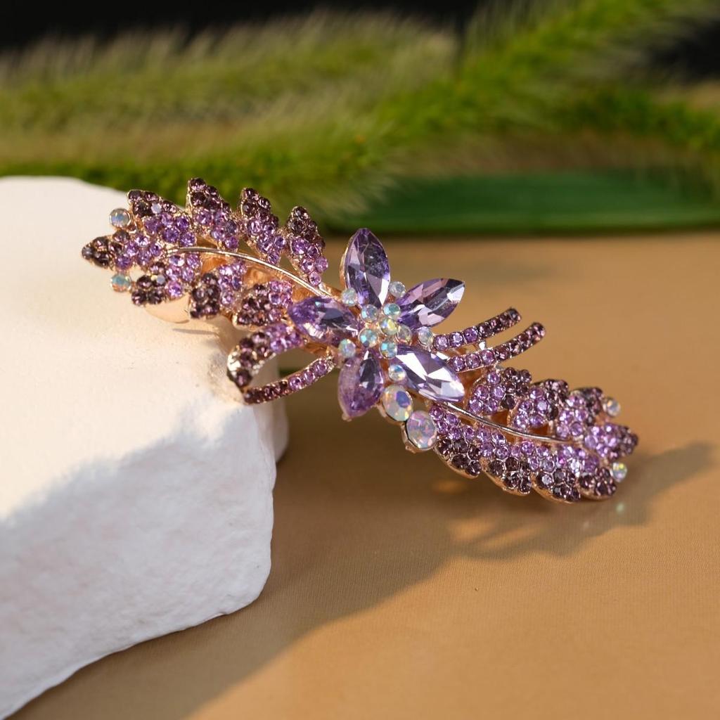 Корейская заколка для волос со стразами: Большая, элегантная, горизонтальная заколка-хвост для взрослых