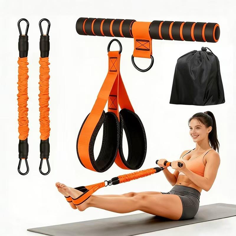 Pedal resistance band with handle, 2 resistance tubes, 30+40 lbs adjustable