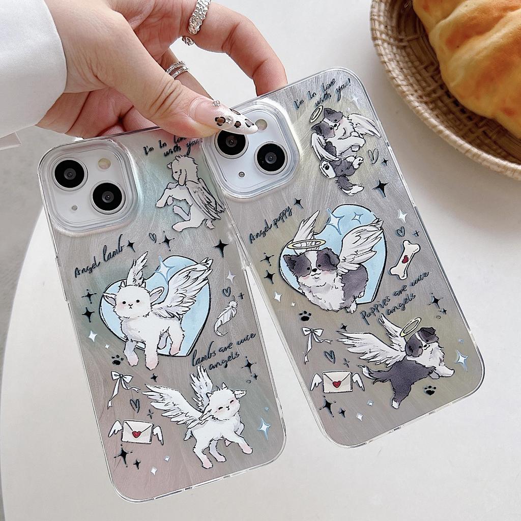 Laser Cupid Lover Silicone Case for Xiaomi Redmi Note 12 11 Samsung A54 A24 A14 Oppo A78 A58 A38 Tecno Spark 10 Funda Painted Cover Soft TPU Bumper