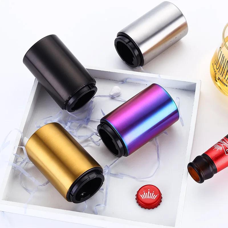 Magnetic Automatic Beer Bottle Opener Stainless Steel Beverage Bottles Wine Openers Jar Opener Bar Tools Kitchen Gadget