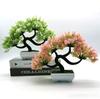 Hot Selling Artificial Flowers Bonsai Green Pot Guest-Greeting Pine Bonsai Simulation Potted Plant Ornament for Home Decor