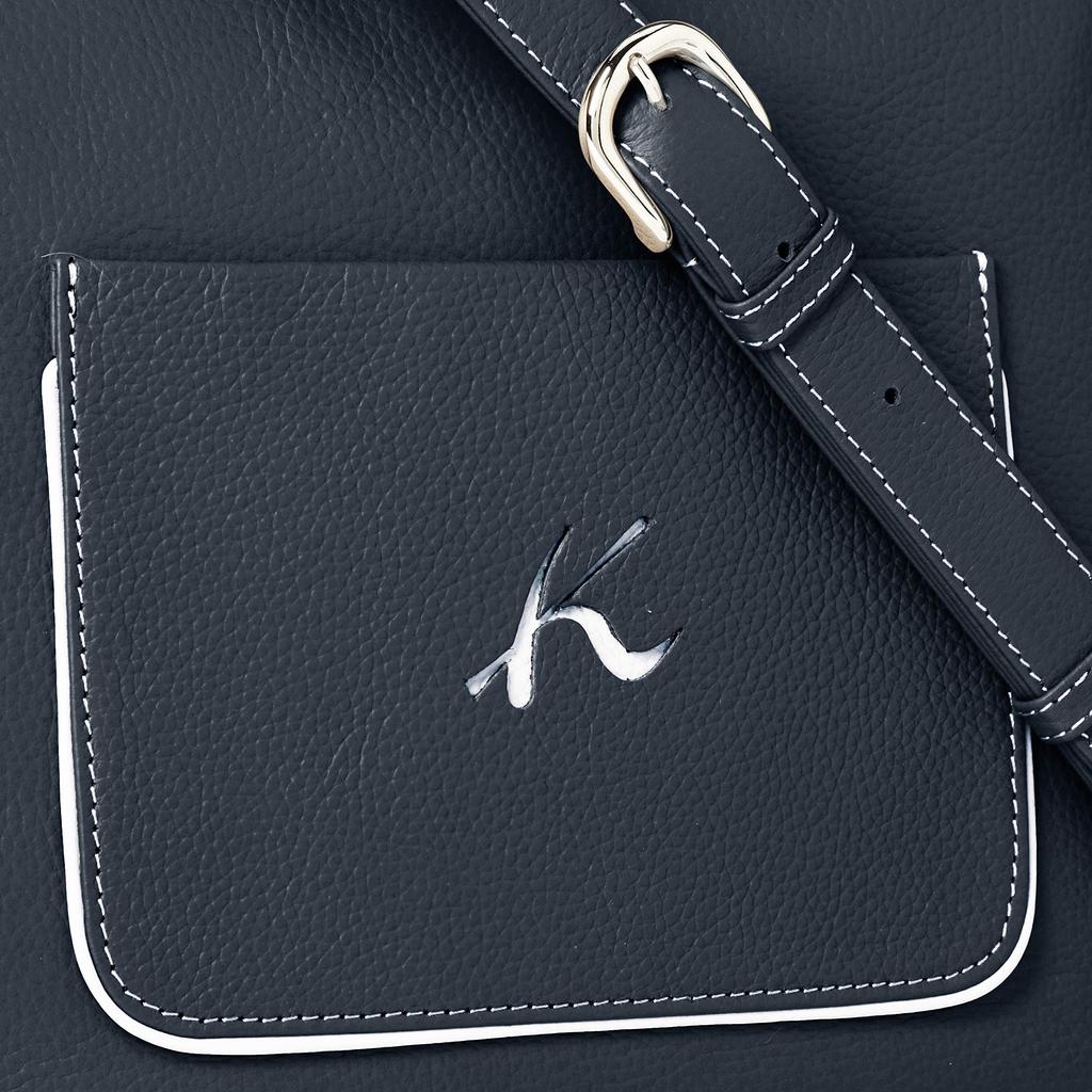 K Mark External Pocket 2way Shoulder Bag Dark 10901 [Kitamura] Y-1150 Blue/White [Navy]