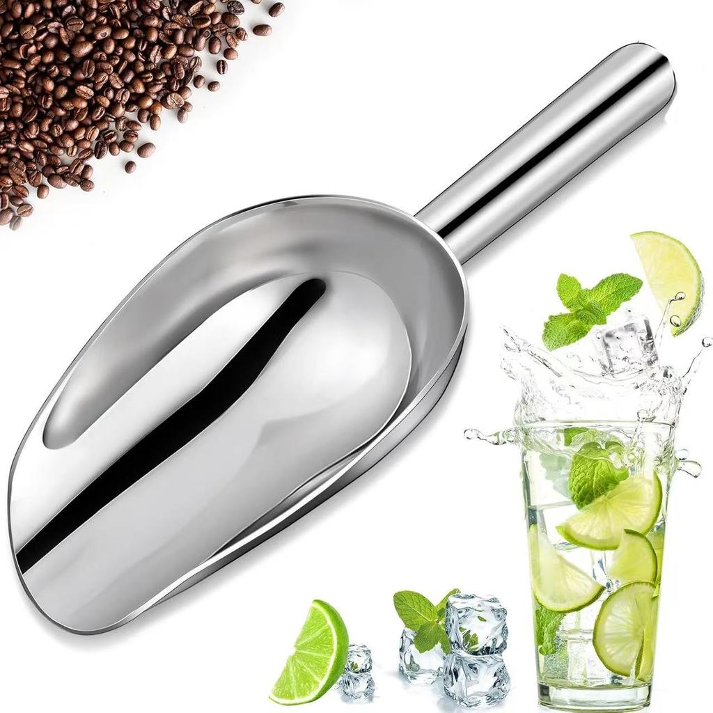 Multi functional metal ice spoon - ice bucket stainless steel small ice spoon - kitchen small tool biscuit flour pet dog food sp