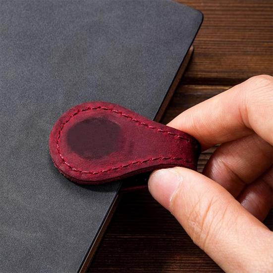 Двойные магнитные концы закладки гравированные искусственная кожа закладка клип ретро дизайн