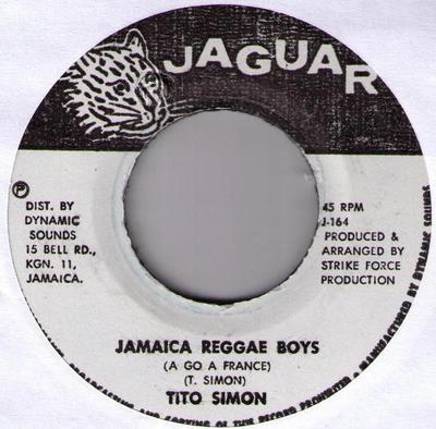 7-дюймовая пластинка TITO SIMON - Jamaica Reggae Boys J164 Ягуар Ямайский Регги, Ска и Даб Б/У