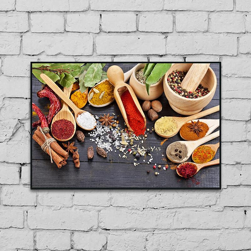 Новые Различные Кухонные Специи Вкусные Специи Декорация Картина Арт Ткань Картина Настенное Искусство Домашний Декор
