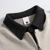Long Sleeve Polo Shirt Men Loose Fake Two Piece Half Zip Casual Commute Top