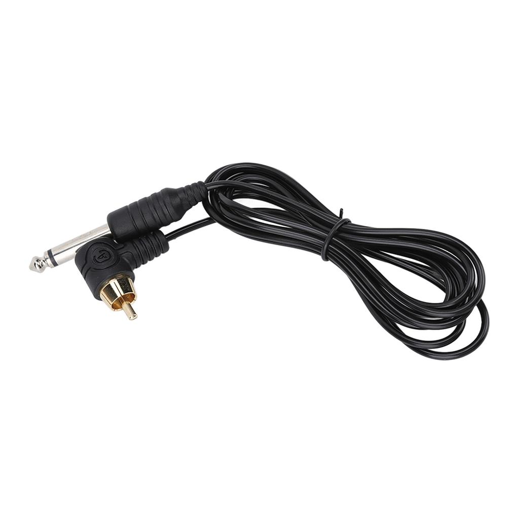 RCA клип-шнур для татуировки с изогнутой головкой, медный провод с хорошей передачей, кабель для тату-машинки, черный