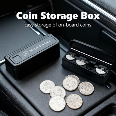 Для автомобиля Benz Коробка для хранения монет Денежные ящики Маленький органайзер для монет Кейс Аксессуары для интерьера AMG VIANO GLB GLC W108 W124 W126 W169 Y3