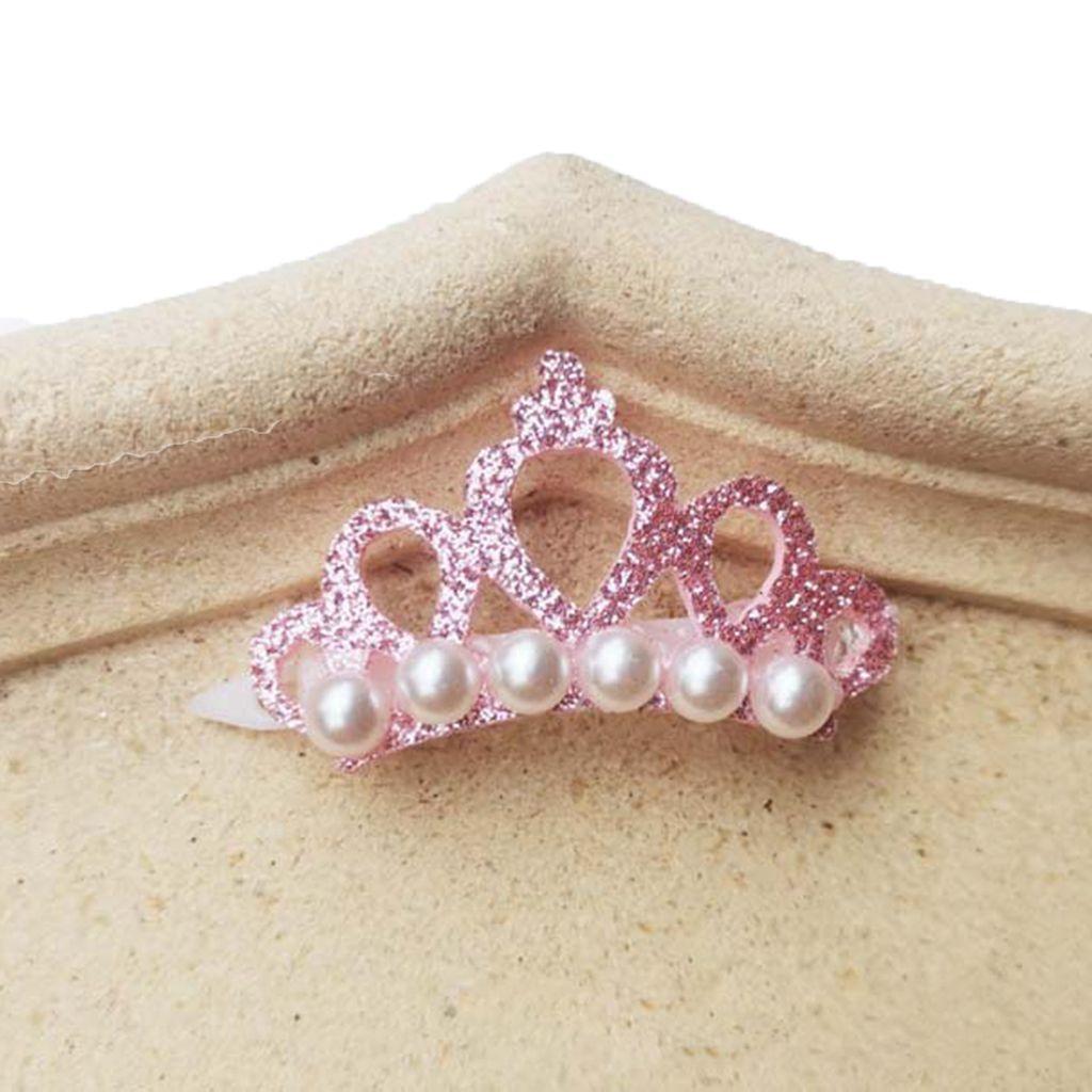 Faux Pearl Cute Crown Shape Bows Pet Hairpins Dog Accessories Pet Grooming Supplies Pets Hair Clips