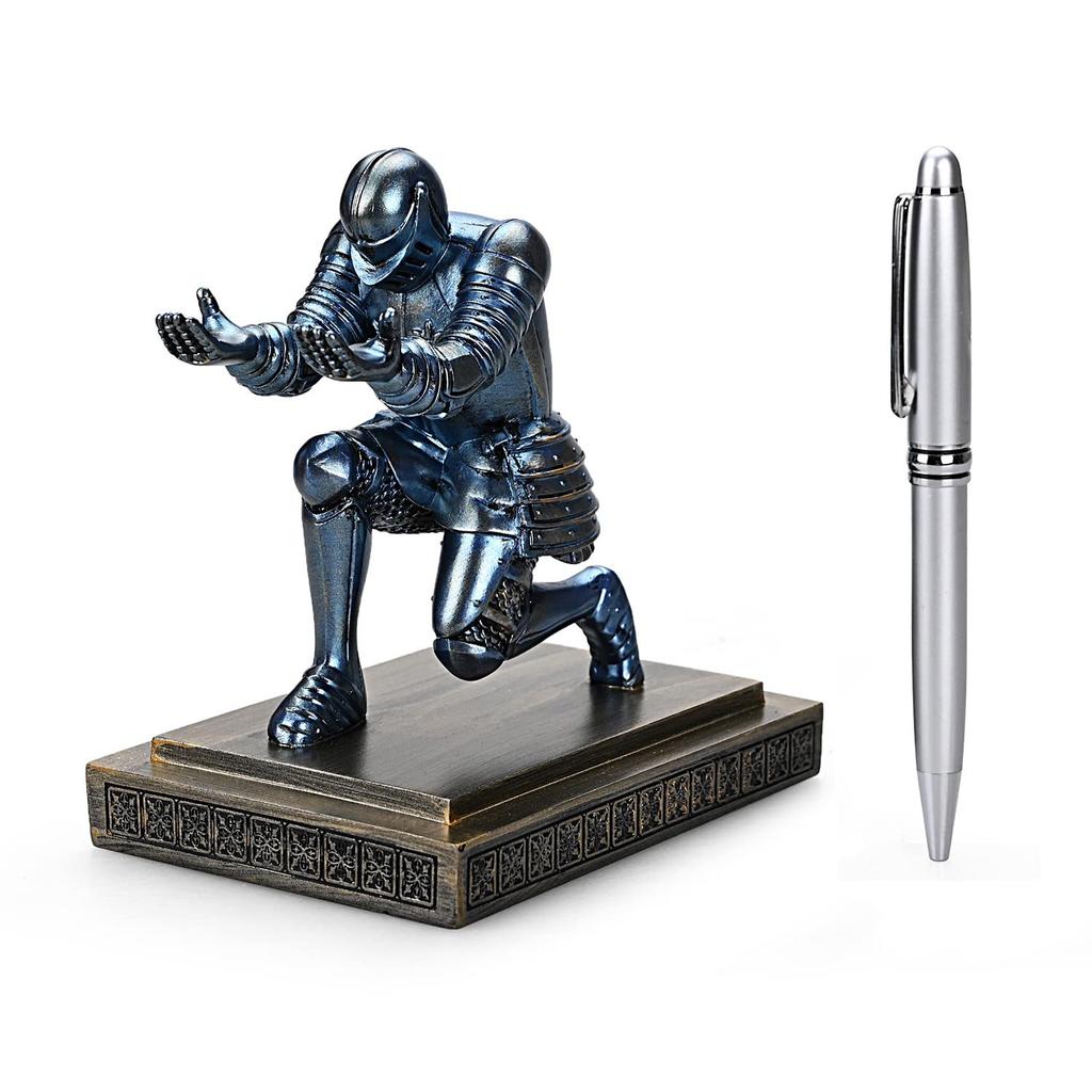 HDMbigmi Knight Pen Pen Desk Organizer Resin Pencil Office or Home Desk Organizer Holder, Stand, Accessory, Holder, Gift, (Blue)