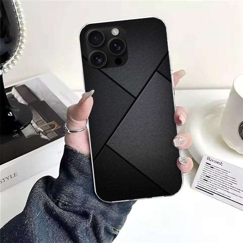Мягкий чехол для телефона с узором из кованого карбона для IPhone 11 17 Air 16E 16 Pro Max 15 + 14 Plus 13 Mini 12 Apple 7 SE 8 Fundas Coque 11 1