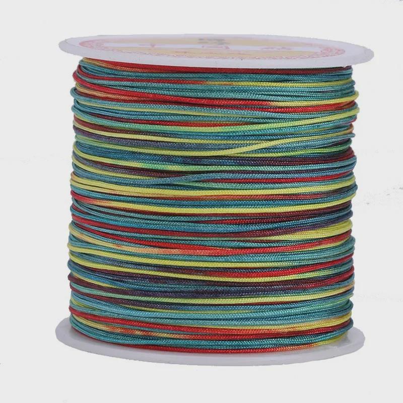 Цветной градиентный шнур для браслета ручной работы с нефритовым оттенком - 100 м плетеный шнур своими руками для подвесок