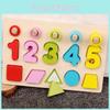 Number And Wooden Shape Matching Board Children Puzzle Toy For Early Education