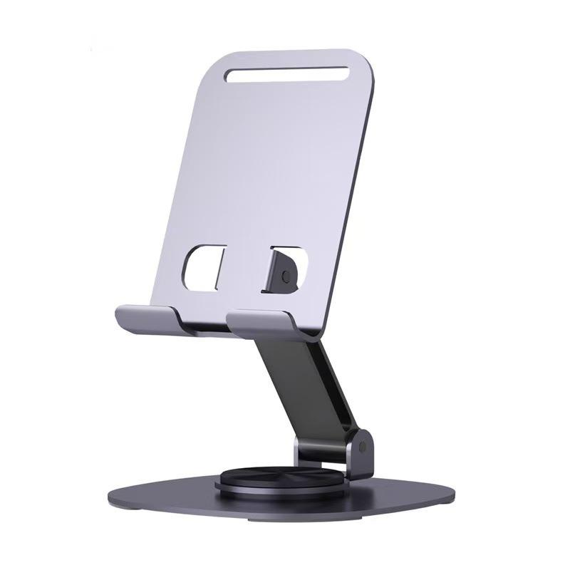360° Rotating Metal Stand: Foldable & Portable for Phones and Tablets