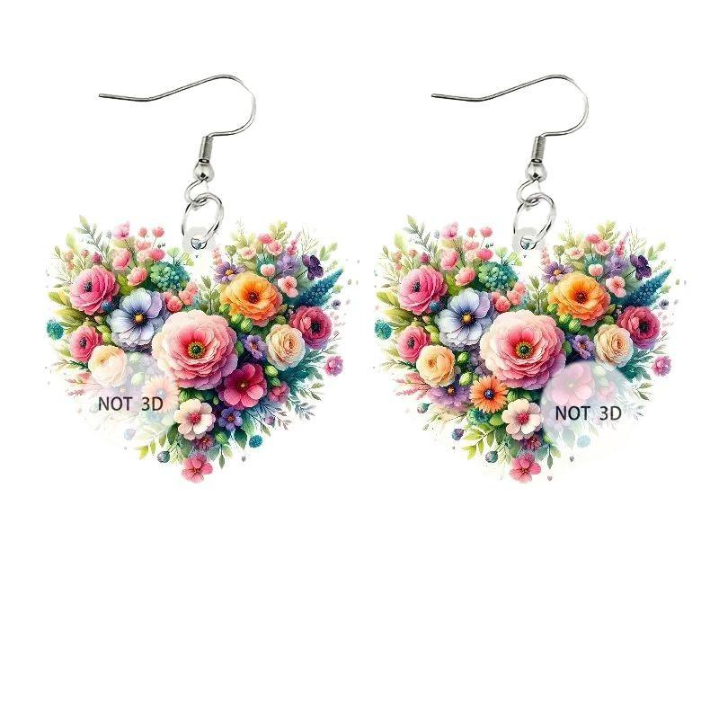 Романтичные серьги-сердечки в виде цветка