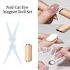 Upgraded Wood Grain Magnet Rod French Cat Eye Magnet Double-head Big Y-shaped Clip Cat Eye Nail Magnet Set for DIY Gel Polishing