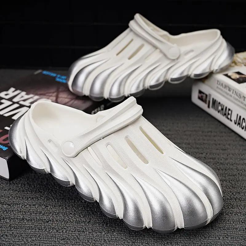 Обувь для улицы Hole Shoes Летние сандалии Man Trend 2024 Тапочки для мужчин в корейском стиле Низкая цена Дешевые дизайнерские роскошные повседневные распродажа