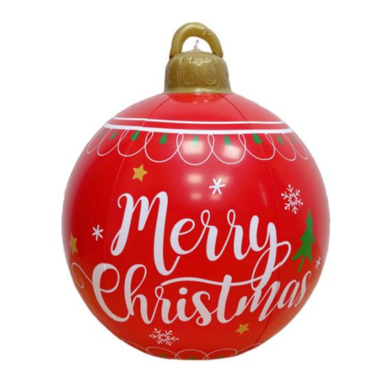 Рождественский надувной мяч Yousheng диаметром 60 см, водонепроницаемый рождественский мяч, устойчивый к разрывам, многоразовый, гигантский надувной мяч для праздничного декора двора, газона, крыльца