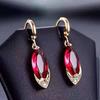 Red Stone Zircon Earrings for Women