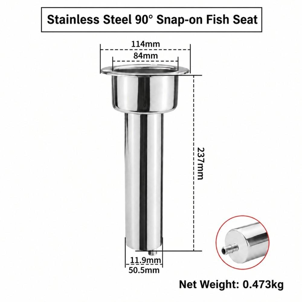 2 in 1 Marine Rod Cup Holder Stainless Steel Fishing Rod Holder Durable Boat Rod Holder for Ship