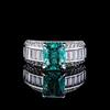 Emerald Ring Emerald Diamond Green Spinel Simulation Diamond Premium Ring