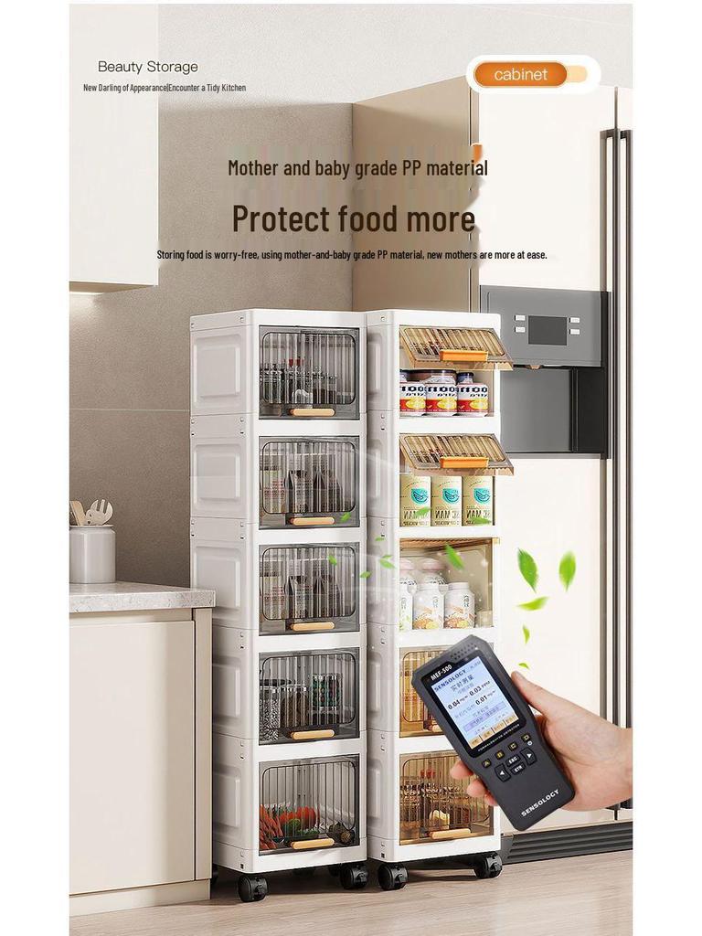 Откидной шов Узкий шкаф для хранения для кухни, ванной комнаты или гостиной