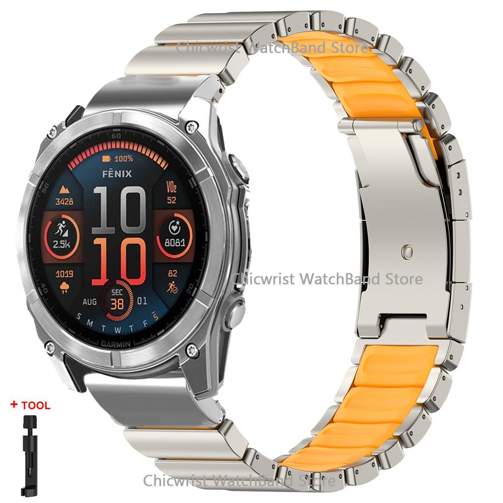 26-мм титановый ремешок для часов Garmin Fenix 8 7X Pro Tactix 7 EPIX Pro 51 мм Enduro 3 2X Instinct 3 2X 50 мм Быстросъемный ремешок