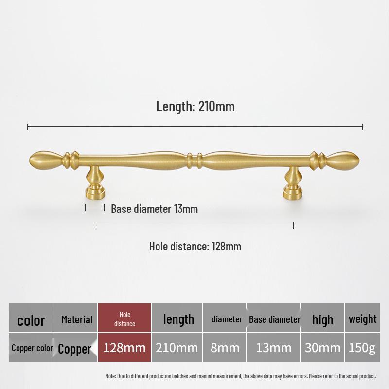 Solid Brass French Gold Cabinet Handle for Kitchen, Wardrobe, or Wine Cabinet