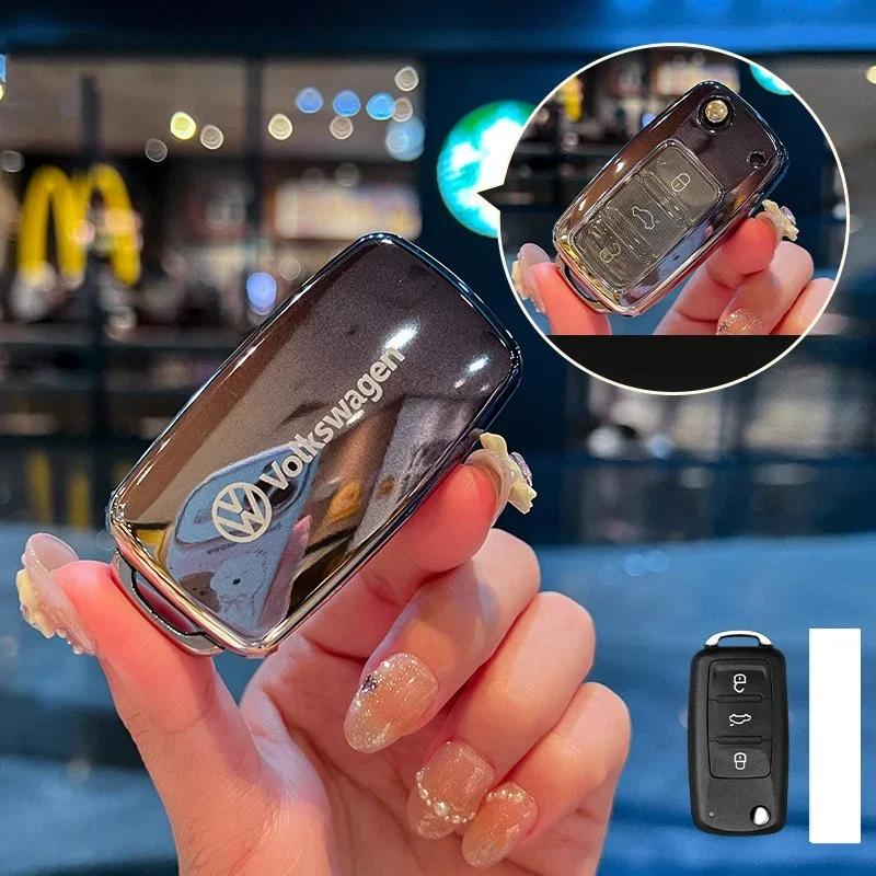 Для VOLKSWAGEN TPU Чехол-оболочка для автомобильного ключа Для VW Volkswagen Polo Tiguan Passat B5 B6 B7 Golf 4 5 6 MK6 Jetta Lavida Keyc