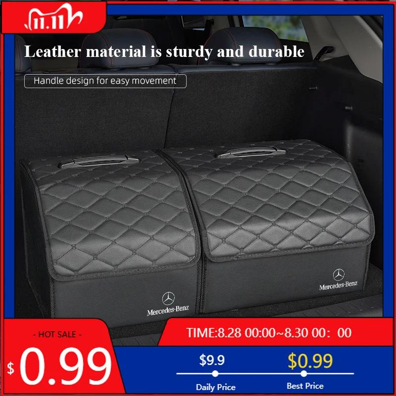 GLC GLB Кожаный чемодан Органайзер для багажника автомобиля Складной контейнер для хранения Для Mercedes Benz AMG W204 W205 W203 W211 W212 W213 W201
