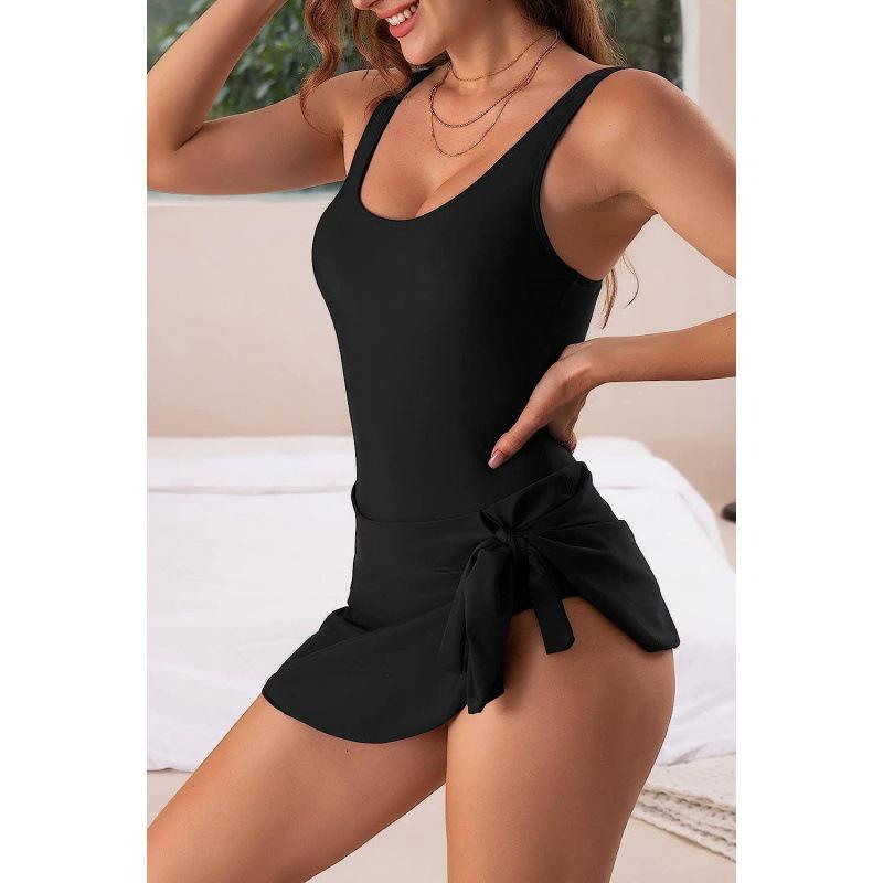 2024 Женский купальник танкини большого размера на шнуровке - Европейский и американский стиль для пляжного отдыха