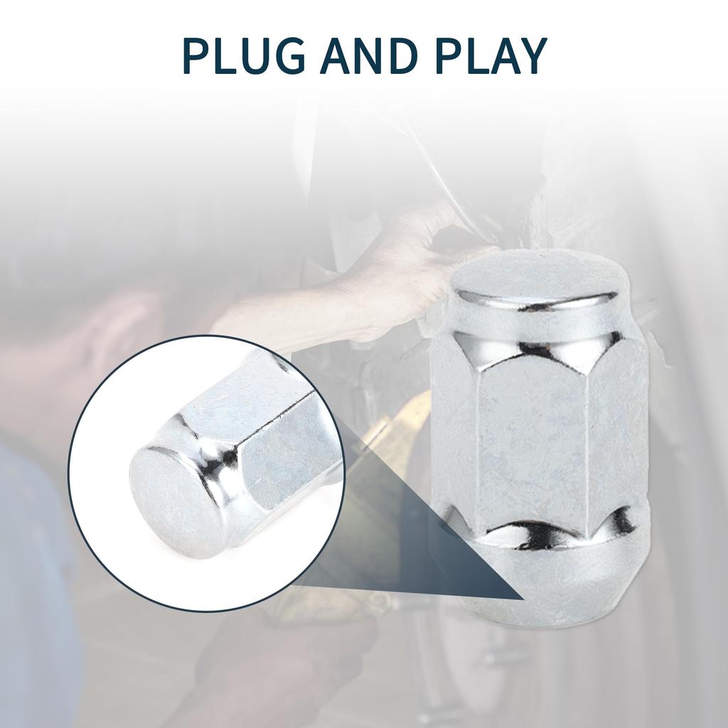 TUCKBOLD M12x1.5мм Колесная гайка 34мм Сверхпрочная для Ford | Колесные гайки Серебристый тон 20 шт.