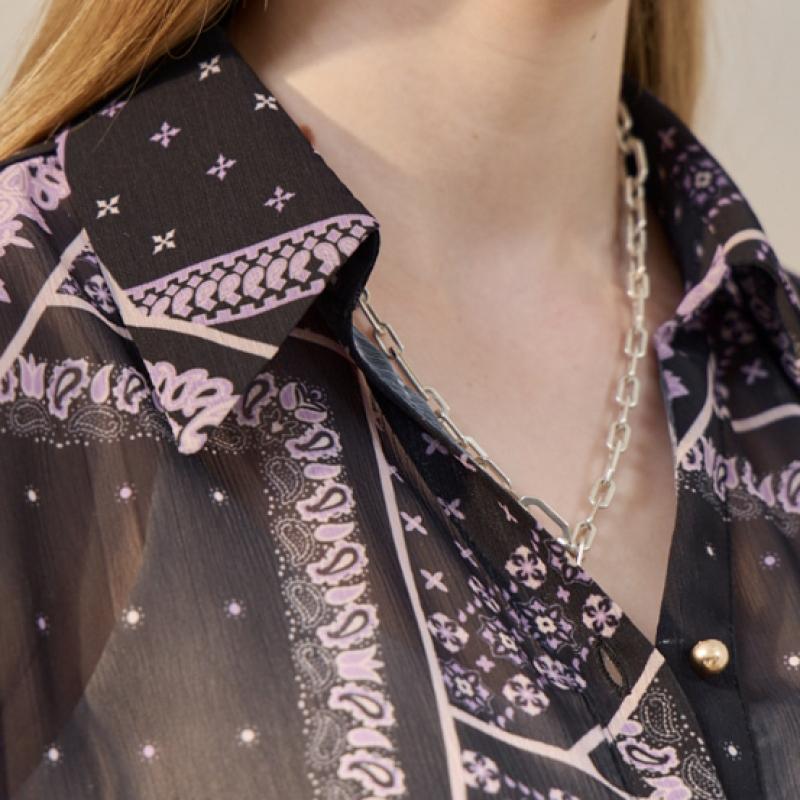 Maxza Bandana Paisley Sheer Blouse Zf04qb602nh