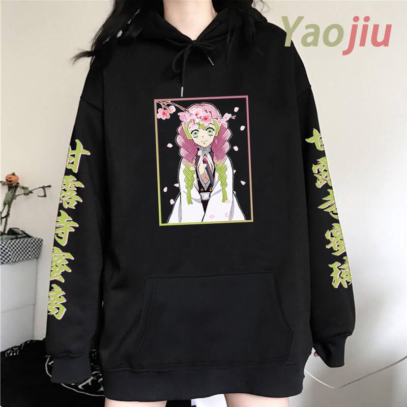 Аниме Demon Slayer Kimetsu No Yaiba Толстовка с принтом для мужчин и женщин Повседневная уличная одежда Harajuku Kanroji Mitsuri унисекс толстовки Уютные топы