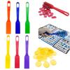 1 Set Magnetic Wands Kit with 200 Bingo Chips Multi-color Metal Ringed Transparent Discs Tokens Math Learning Counting Sorting Game Educational
