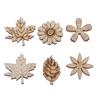 100 Pieces Flower and Leaf Wooden Ornaments Crafts DIY Scrabook Cardmaking