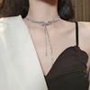 Изысканная цепочка на ключицу Элегантный ожерелье-подвеска с бантом из матового металла для женщин Минимализм Персонализация Шарм Украшение Подарок на день рождения