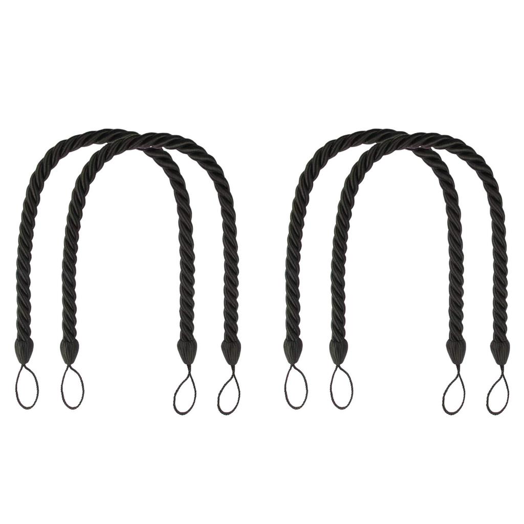 Набор из 4 элегантных подхватов для штор в богемном стиле из хлопковой веревки, мягкие декоративные подхваты ручной работы для домашних или офисных штор