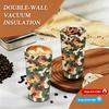 Camouflage Print Stainless Steel Insulated Coffee Tumbler Vacuum Thermal Cup for Travel Outdoor Hiking Office Sports Drinks