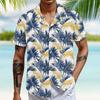 Мужская повседневная свободная рубашка с короткими рукавами, модная рубашка с принтом, топ