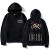 Branch-flower Men Hoodie Front Survive Text Chest Print, Dried Floral Branch Back Graphic, Soft Fleece Pullover Sweatshirt for Sport Daily Casual Wear