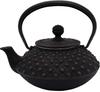 Teapot, Type 3, Flat Arare, Black, 0.35L, Enameled Interior, Nanbu Ironware, 12041