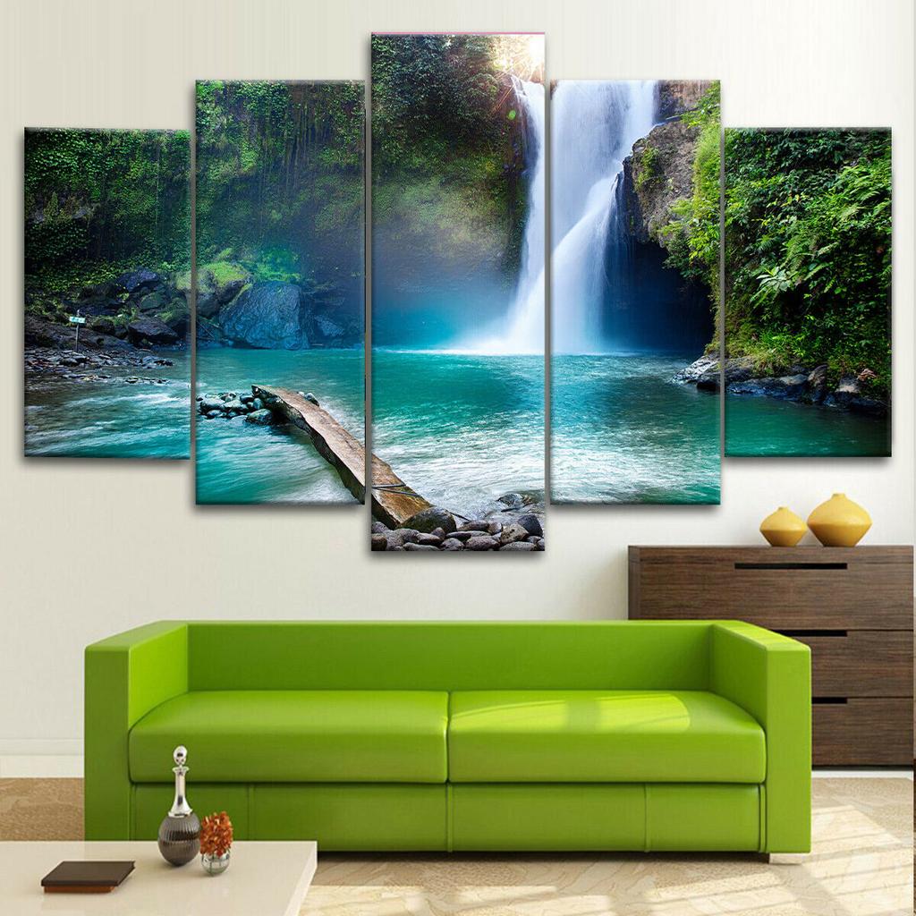 5 шт., водопад, река, художественная природа, красота, 5 шт., холст, настенный художественный принт, домашний декор, картины, плакат, HD печать, 5 шт., современный