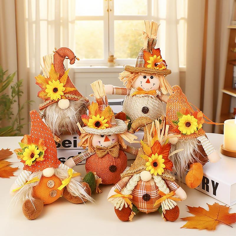 1PC Dolls Hanging Ornaments Doll Pendants Cute Fall Decor Country Style Sunflower Designs Home Decor 23x10cm