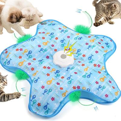 Перезаряжаемые интерактивные игрушки для кошек, Автоматическая игрушка для кошек для домашних кошек, Прочная игрушка для кошек «Прятки» с движущимися скрытыми перьями, Игрушки для упражнений для кошек