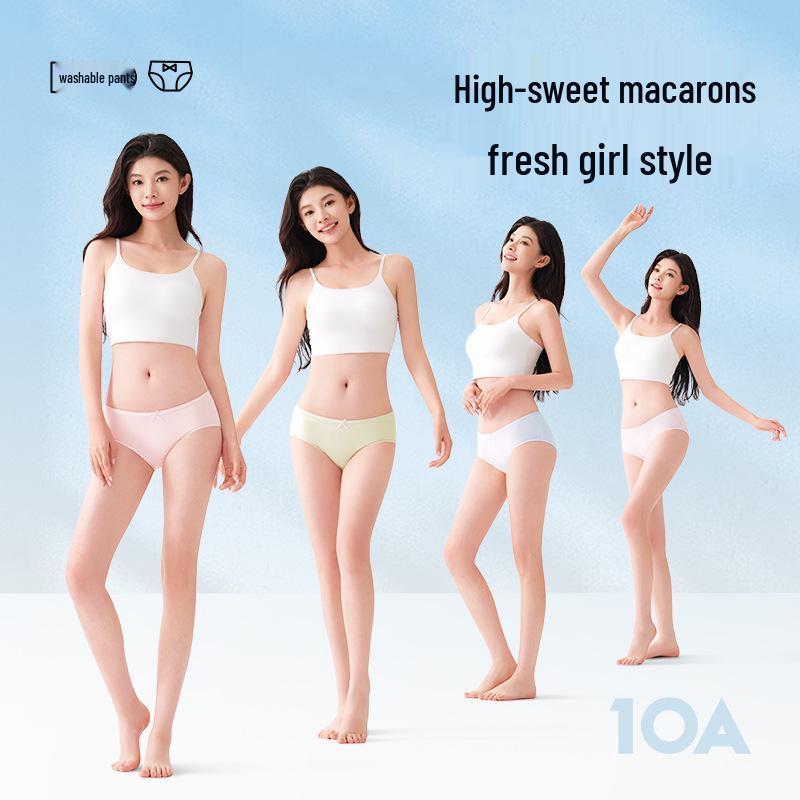 Freego Antibacterial Bow Cotton Women's Panties - Wash-Free, Pure Cotton, Triangle Design