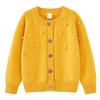 Spring and Autumn Children's Handmade Ball Wool Coat Jacket Pure Cotton Girls Knitted Cardigan