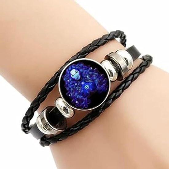 Homkilkn Constellation Bracelet - Rope List Band Braided Zodiac Spirit Leather Unisex Adults